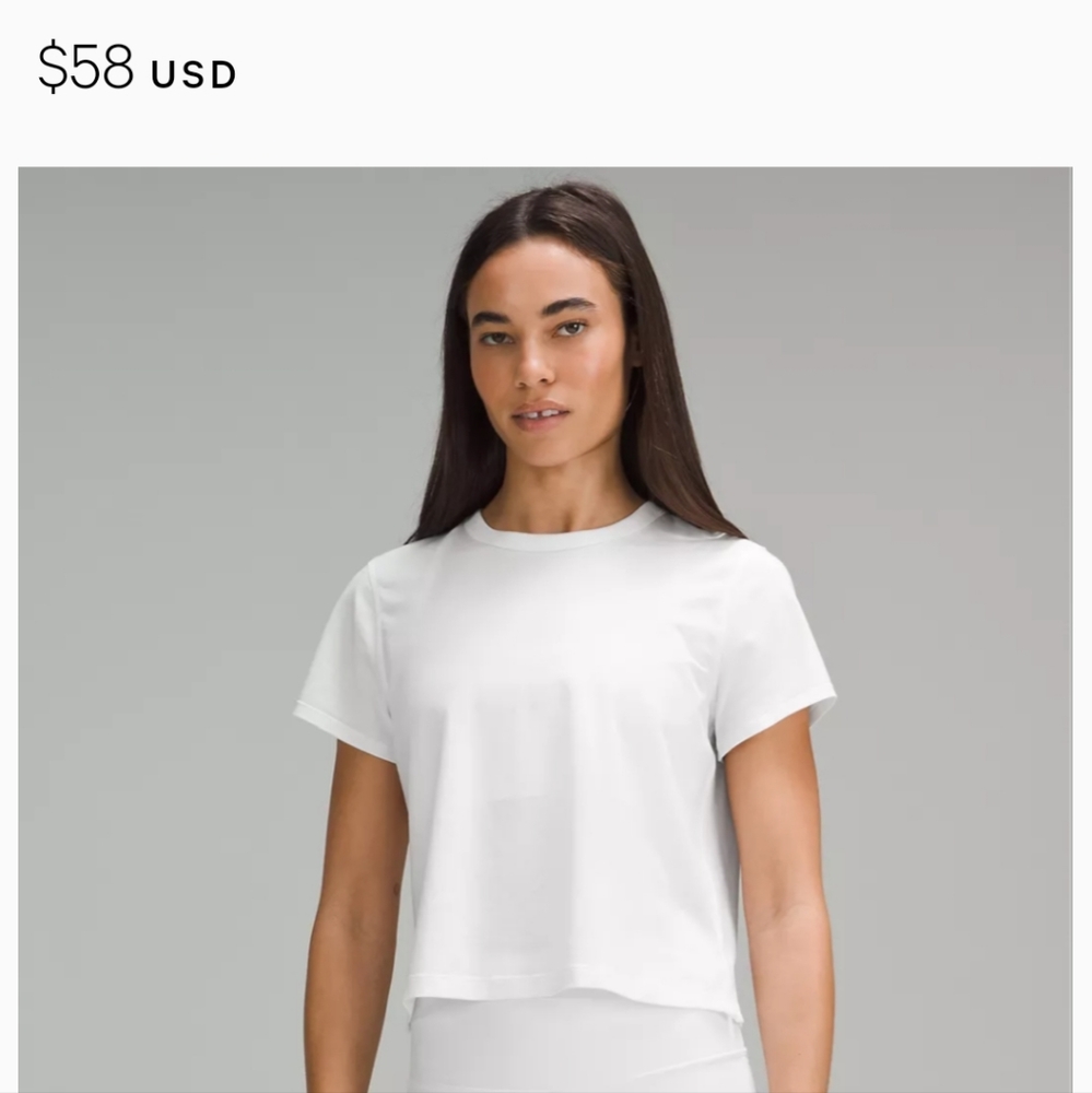 LULULEMON CLASSIC FIT COTTON BLEND tee white size 8